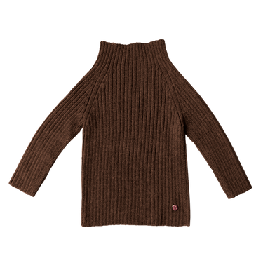 Rib Sweater Ensfarvet, Alpaca, Coffee, Esencia