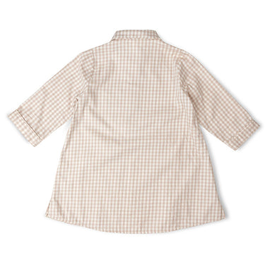 Classic Natkjole, Beige Gingham, Lalaby