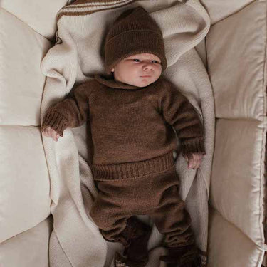 Baby Sweater Georgette, Mocha, Hvid