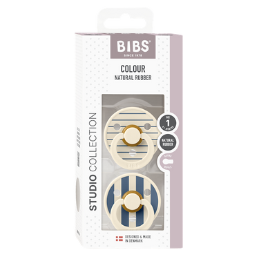 Studio Collection 2 Pack, Pin Ivory/Steel Blue, Bibs