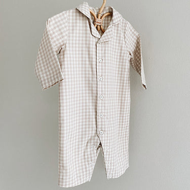 Classic Baby Suit, Beige Gingham, Lalaby