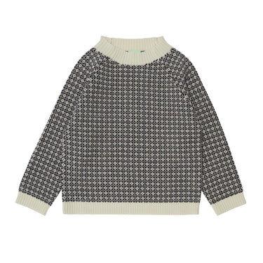 Sweater, Nordic, Ecru/Dark Navy/Amber, Fub