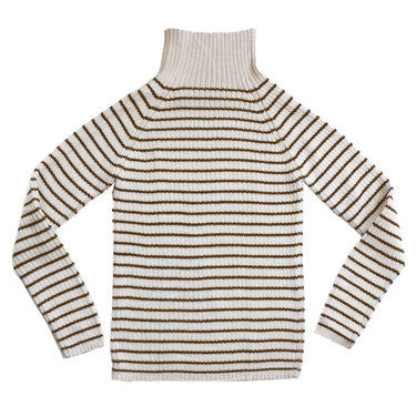 Rib Sweater Stribet, Ivory/Coffee, Esencia Voksen