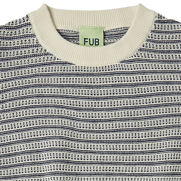 Struktur T-shirt, Ecru/Dark Navy, Fub