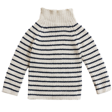 Rib Sweater Stribet, Alpaca, Ivory/Navy, Esencia