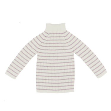 Rib Sweater Stribet, Alpaca, Ivory/Rose, Esencia