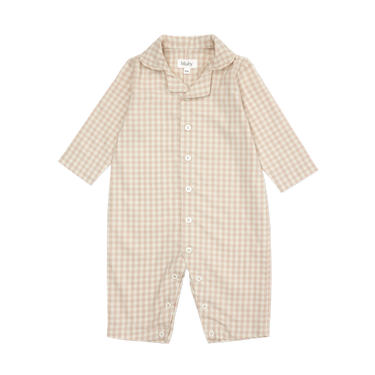 Classic Baby Suit, Beige Gingham, Lalaby