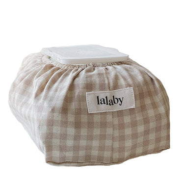 Wet Wipe Cover, Beige Gingham, Lalaby
